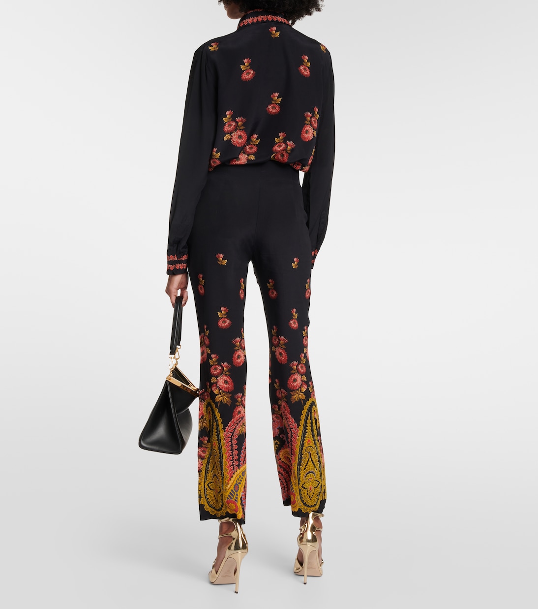 Pantalon à taille haute en soie | Etro