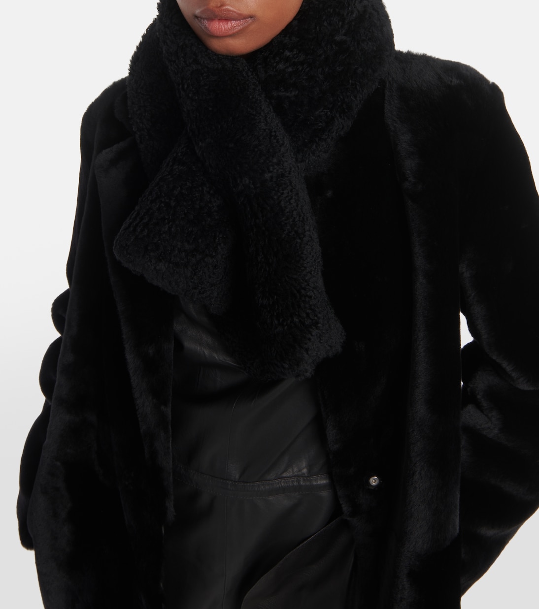 Sciarpa imbottita in shearling | Yves Salomon