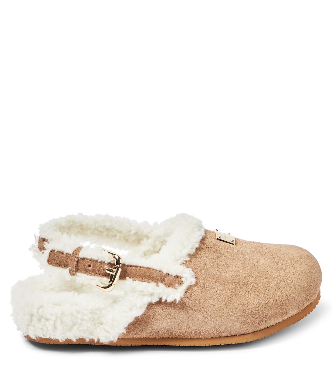 Slippers in suede e pelliccia sintetica | Dolce&Gabbana Kids