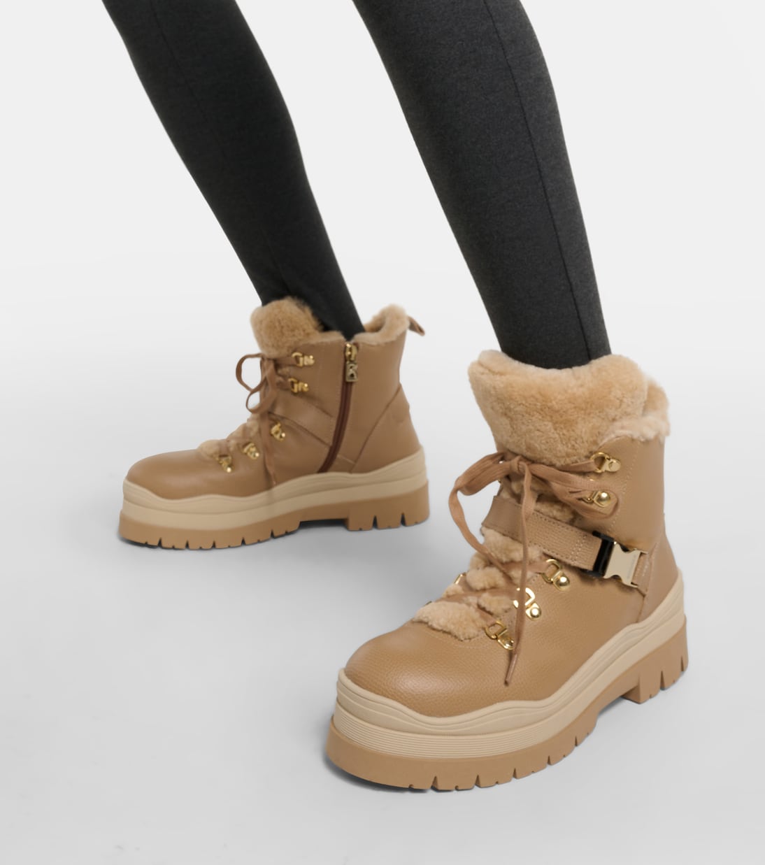 Stivaletti Arosa in pelle e shearling | Bogner