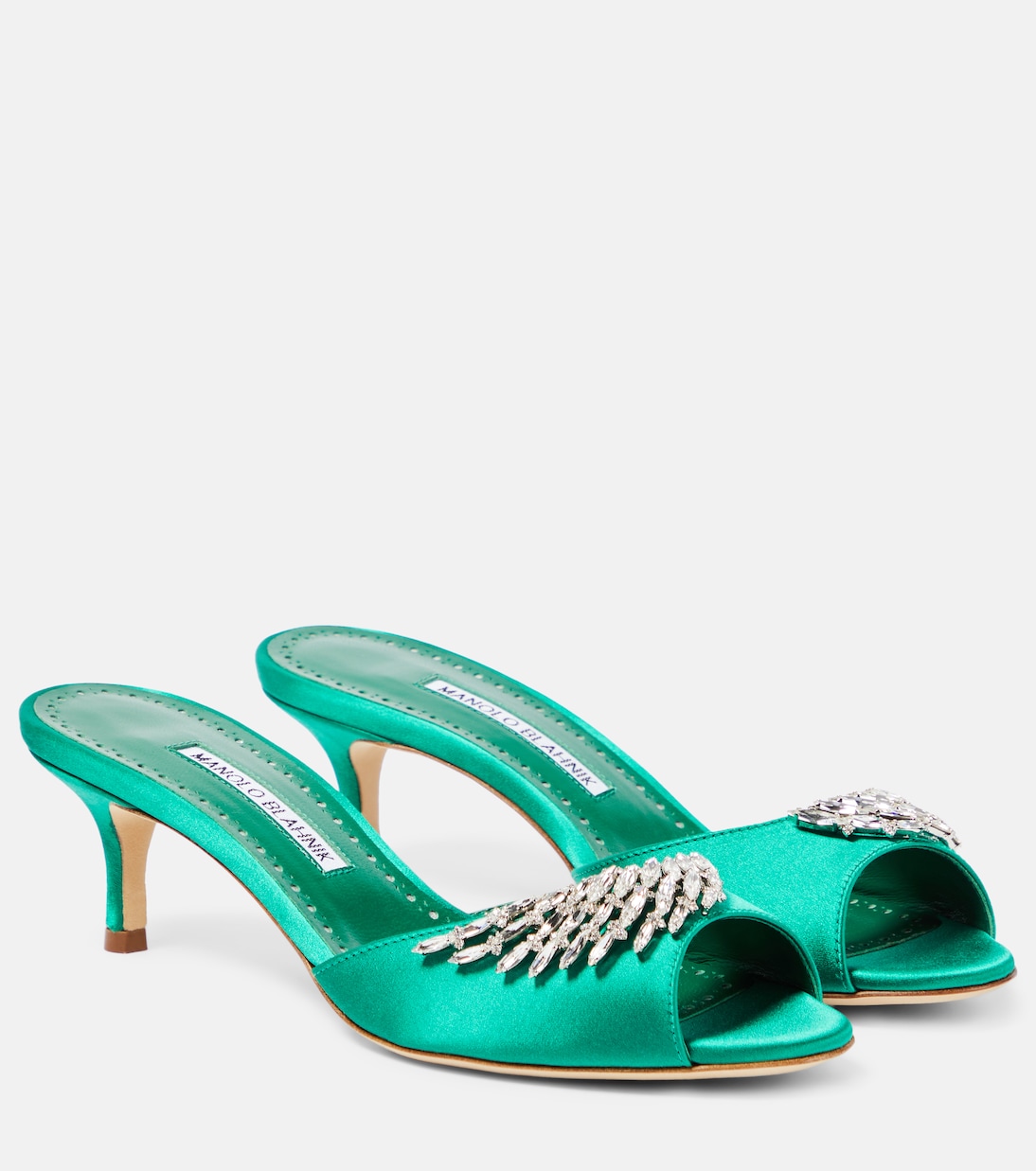Lumada 50 embellished satin mules | Manolo Blahnik