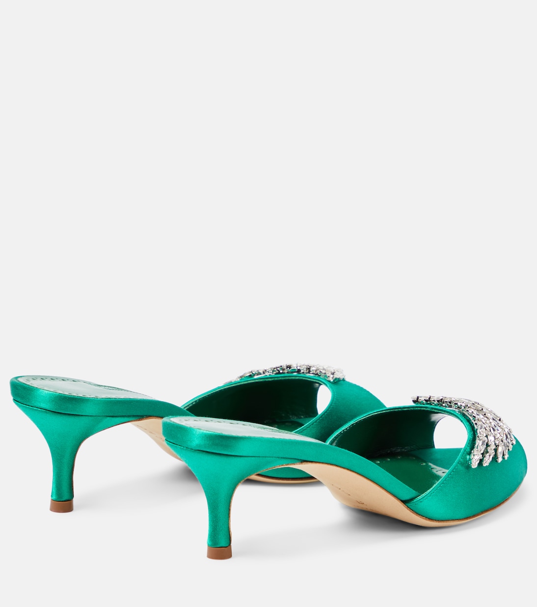 Lumada 50 embellished satin mules | Manolo Blahnik