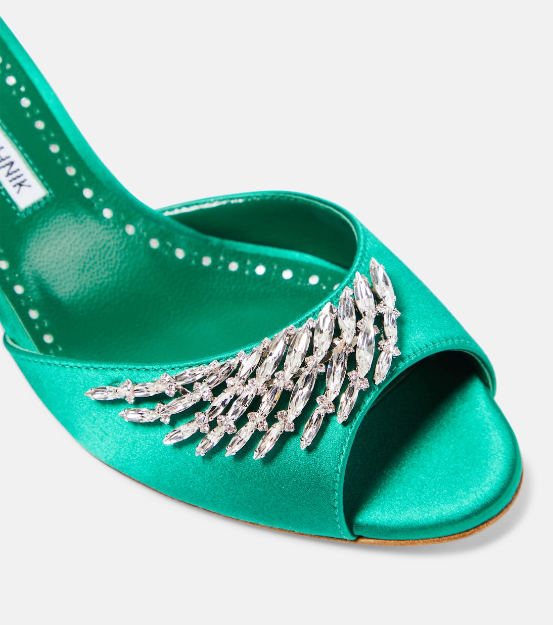 Lumada 50 embellished satin mules | Manolo Blahnik