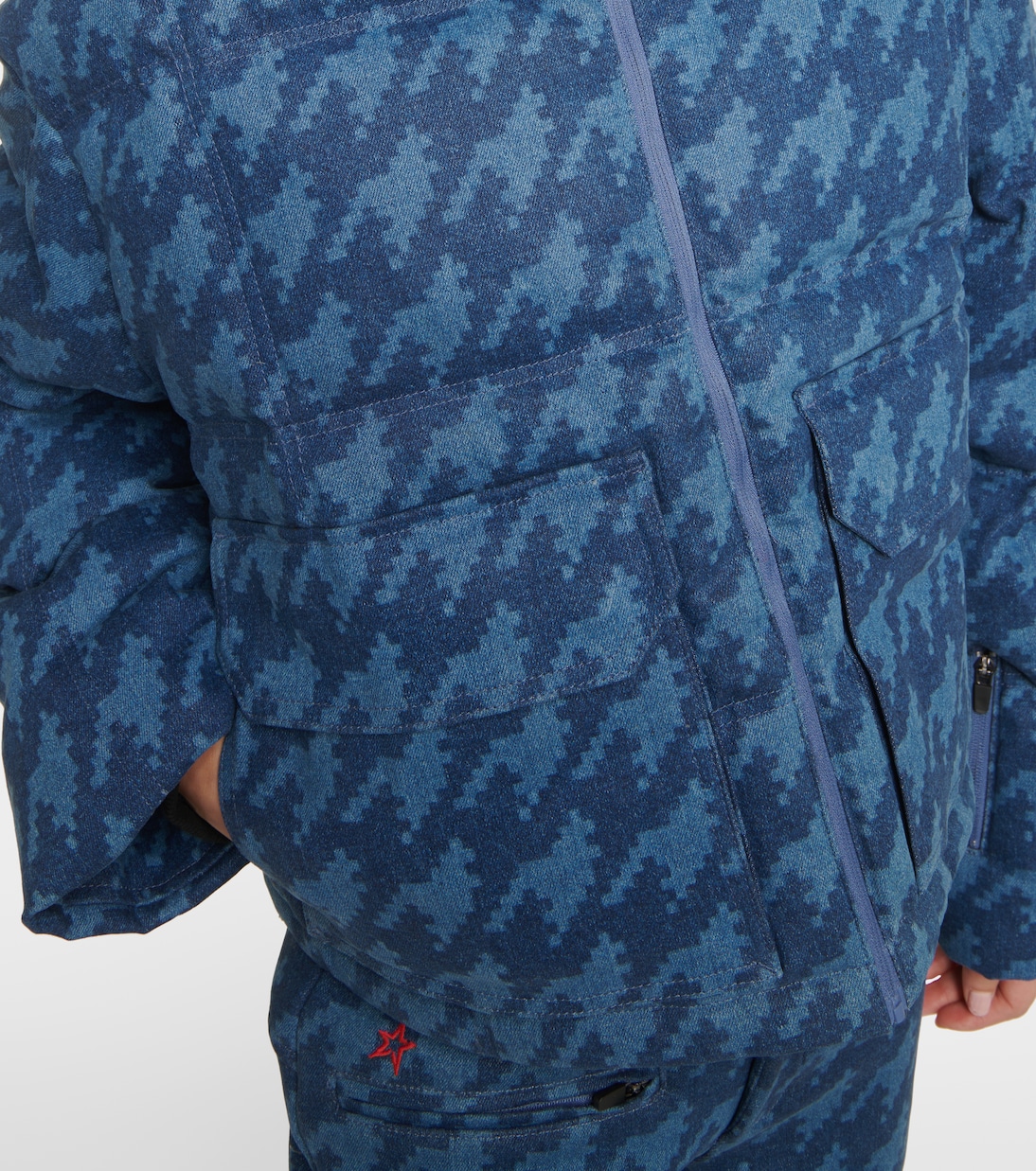 x DL1961 Nevada houndstooth denim down jacket | Perfect Moment