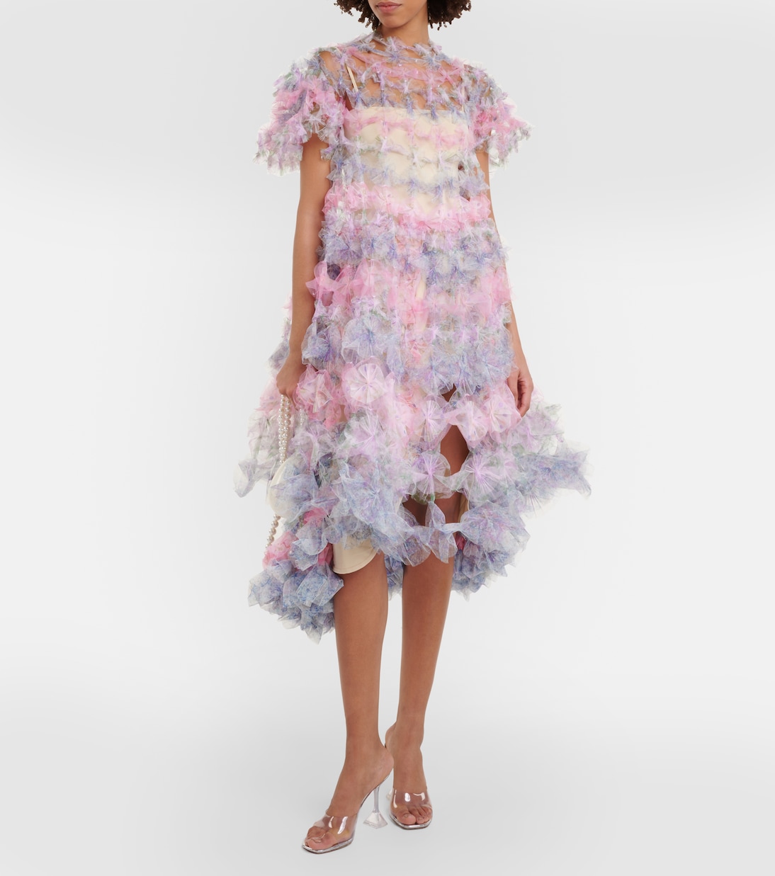 Asymmetric tulle midi skirt | Susan Fang