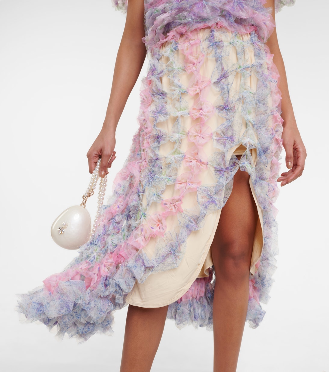 Asymmetric tulle midi skirt | Susan Fang