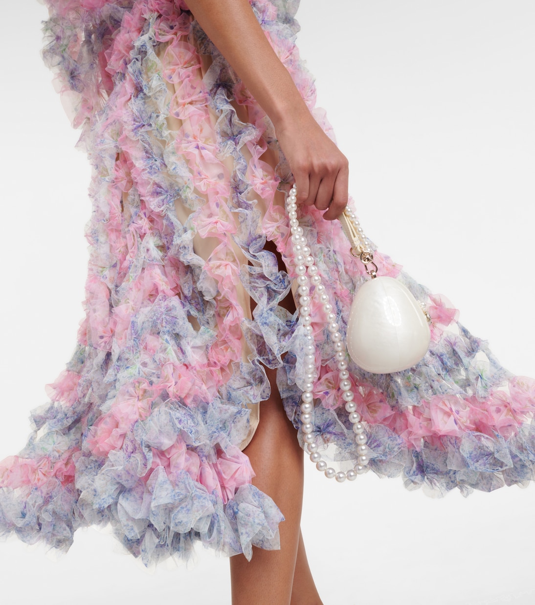 Asymmetric tulle midi skirt | Susan Fang
