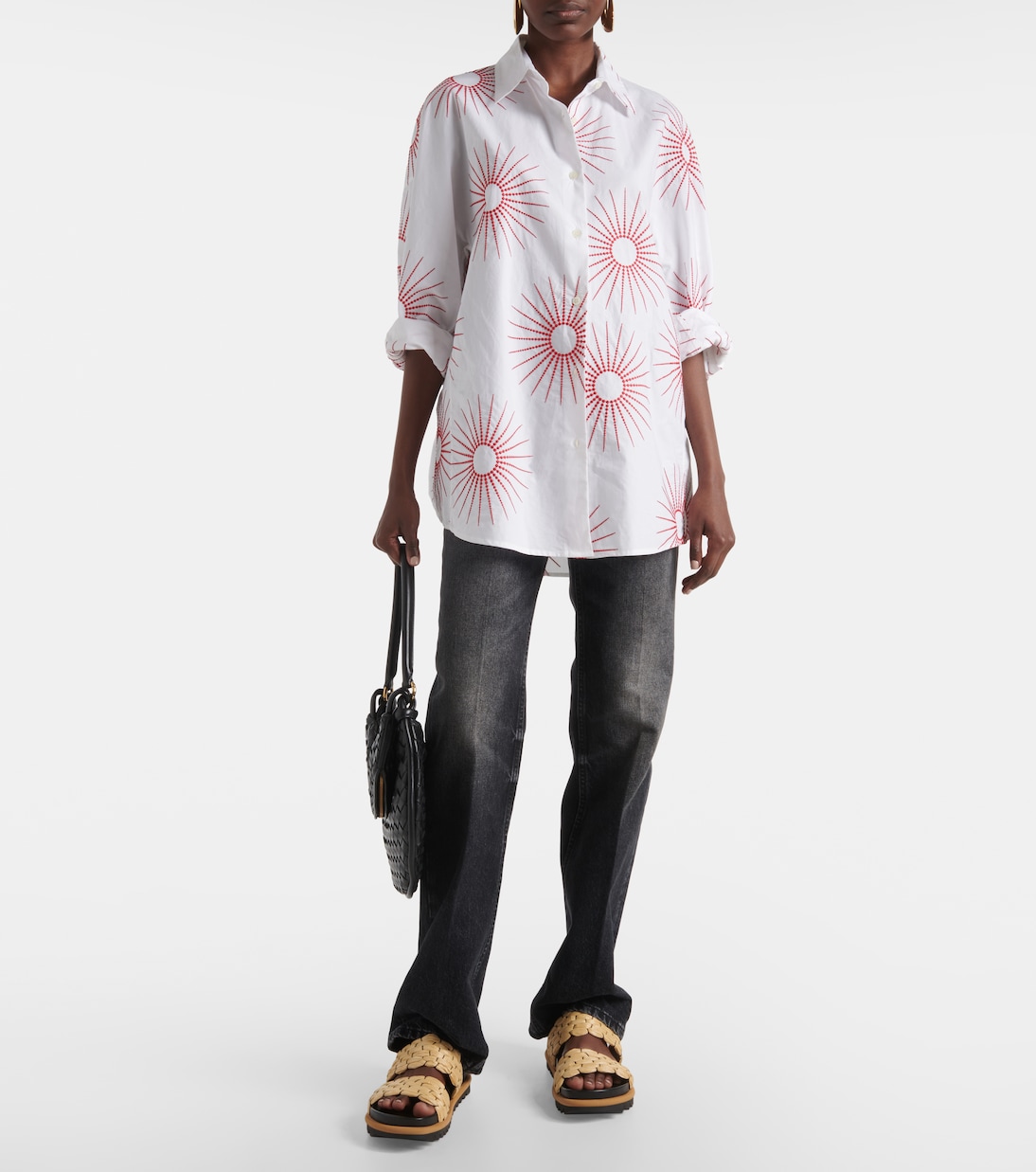 Woven and raffia and leather slides | Dries Van Noten