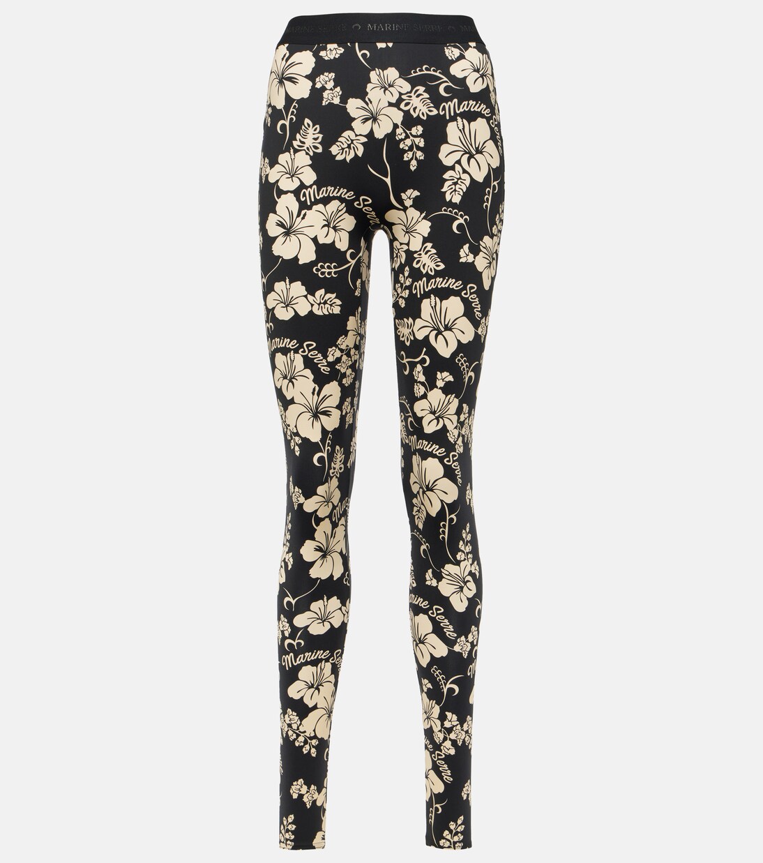 Leggings Regenerated de jersey floral con fuseau | Marine Serre