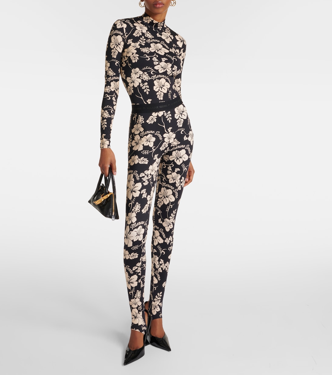Leggings Regenerated de jersey floral con fuseau | Marine Serre
