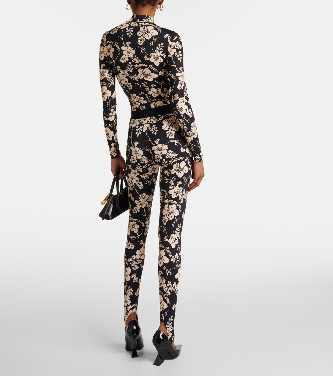 Leggings Regenerated de jersey floral con fuseau | Marine Serre