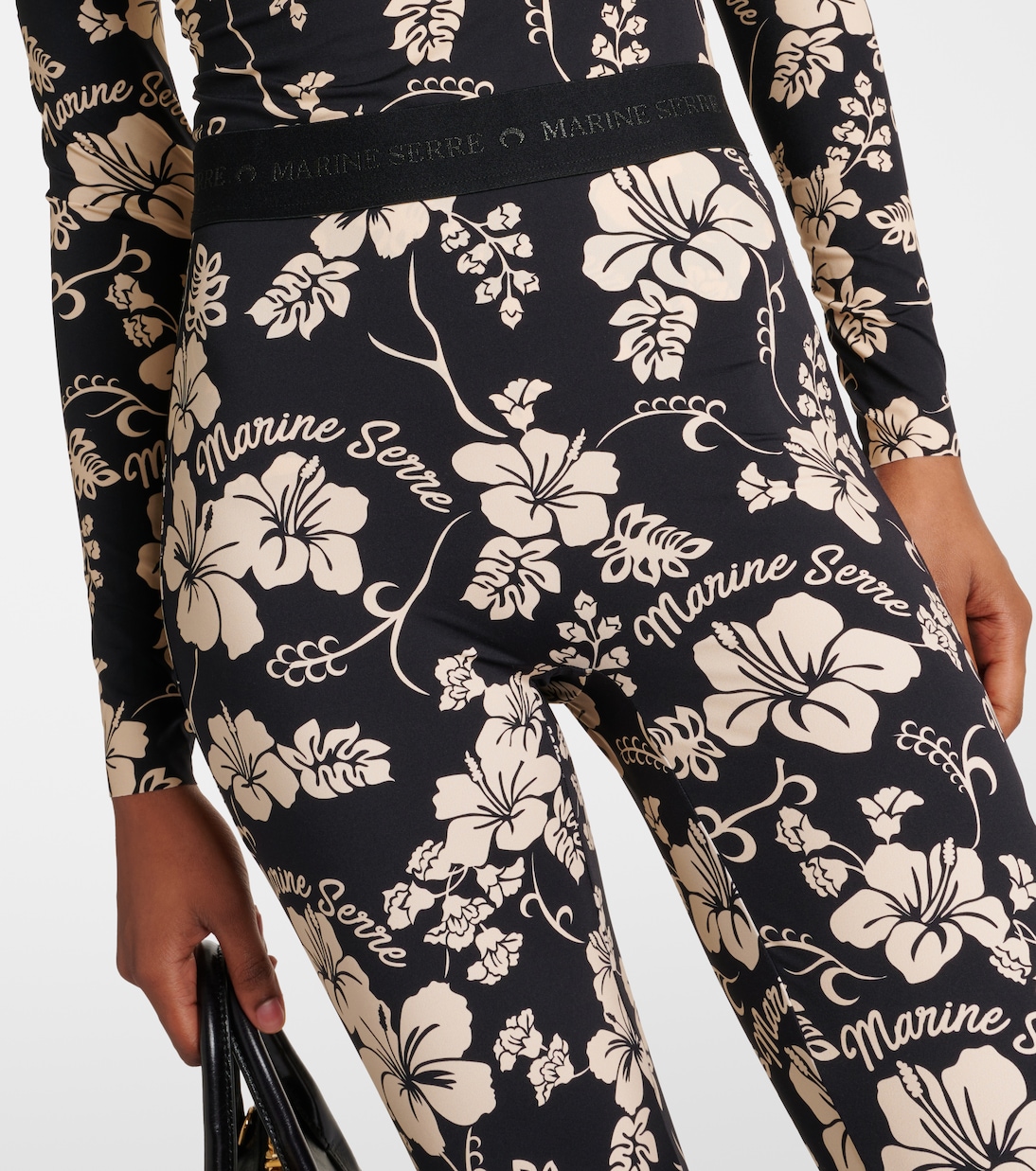 Leggings Regenerated de jersey floral con fuseau | Marine Serre