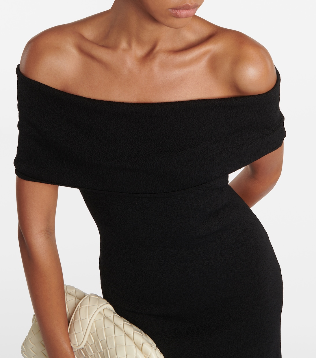 Robe midi à encolure bardot | Bottega Veneta