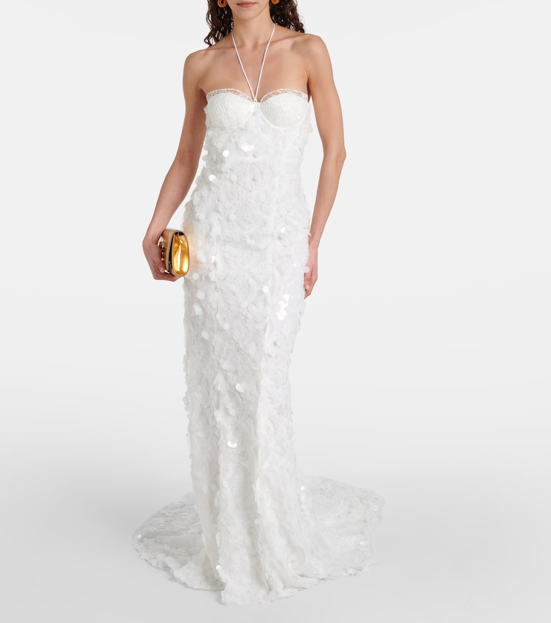 Bridal - Abito lungo in tulle con paillettes | Rotate