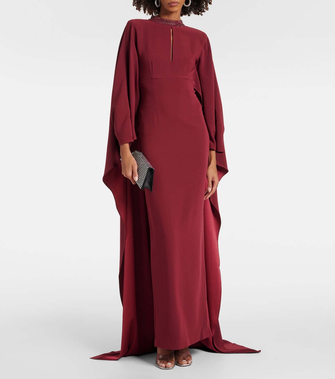 Caped crystal-embellished gown | Roland Mouret