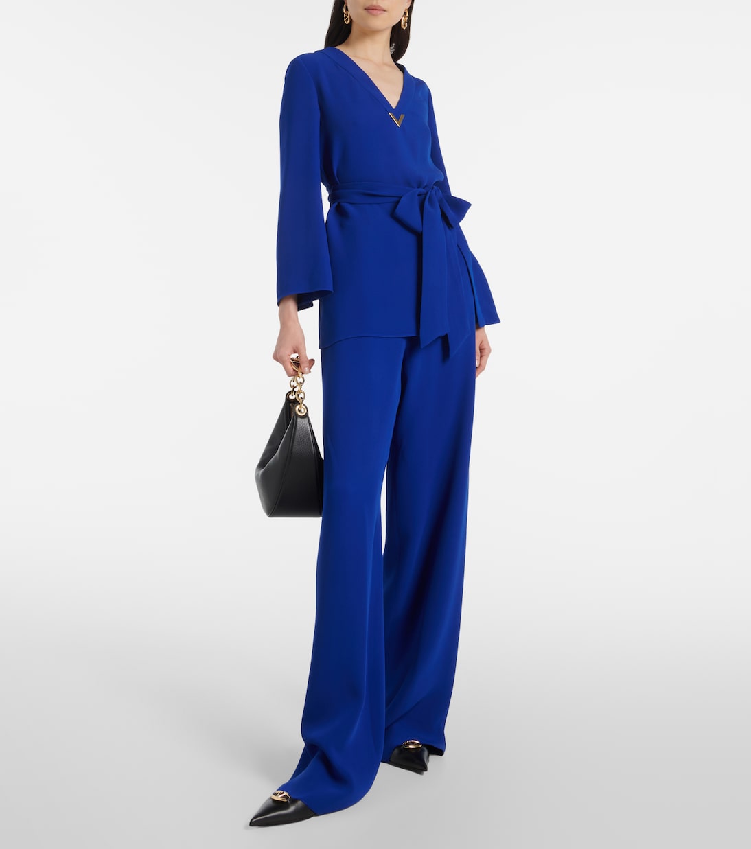 VGold Cady Couture belted blouse | Valentino