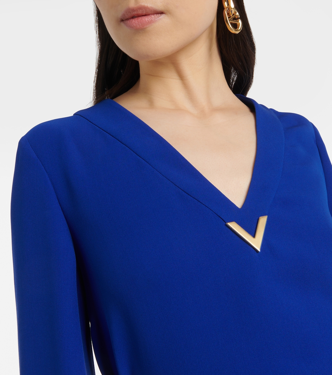 VGold Cady Couture belted blouse | Valentino
