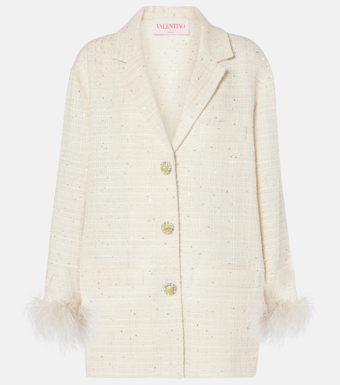 Veste Mossi en tweed à plumes | Valentino
