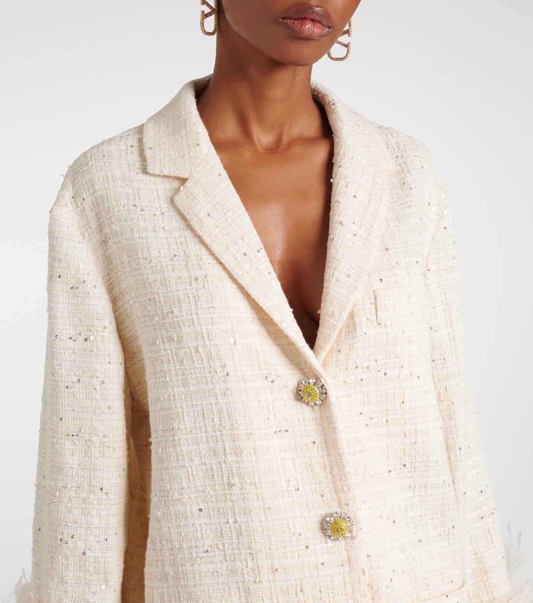 Veste Mossi en tweed à plumes | Valentino