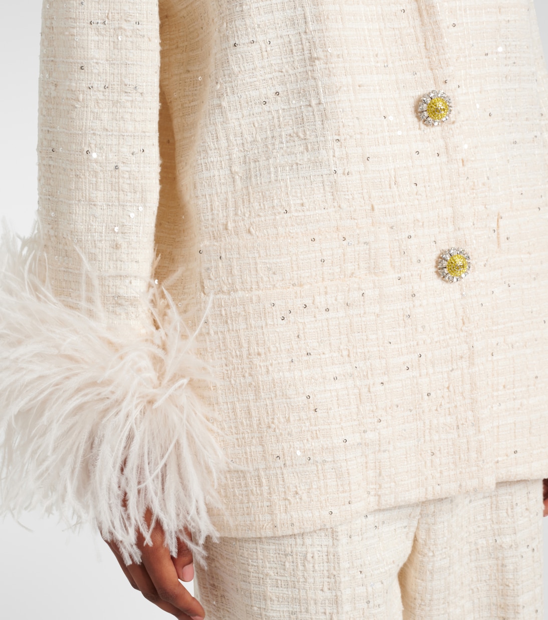 Veste Mossi en tweed à plumes | Valentino
