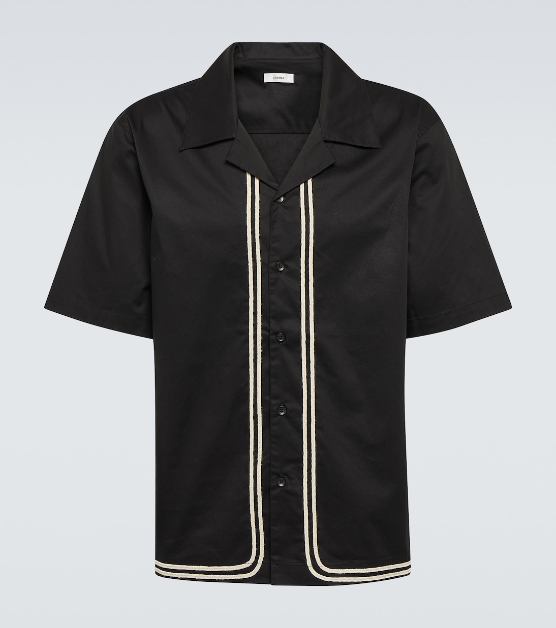 Camisa de algodón con ribete trenzado | Commas