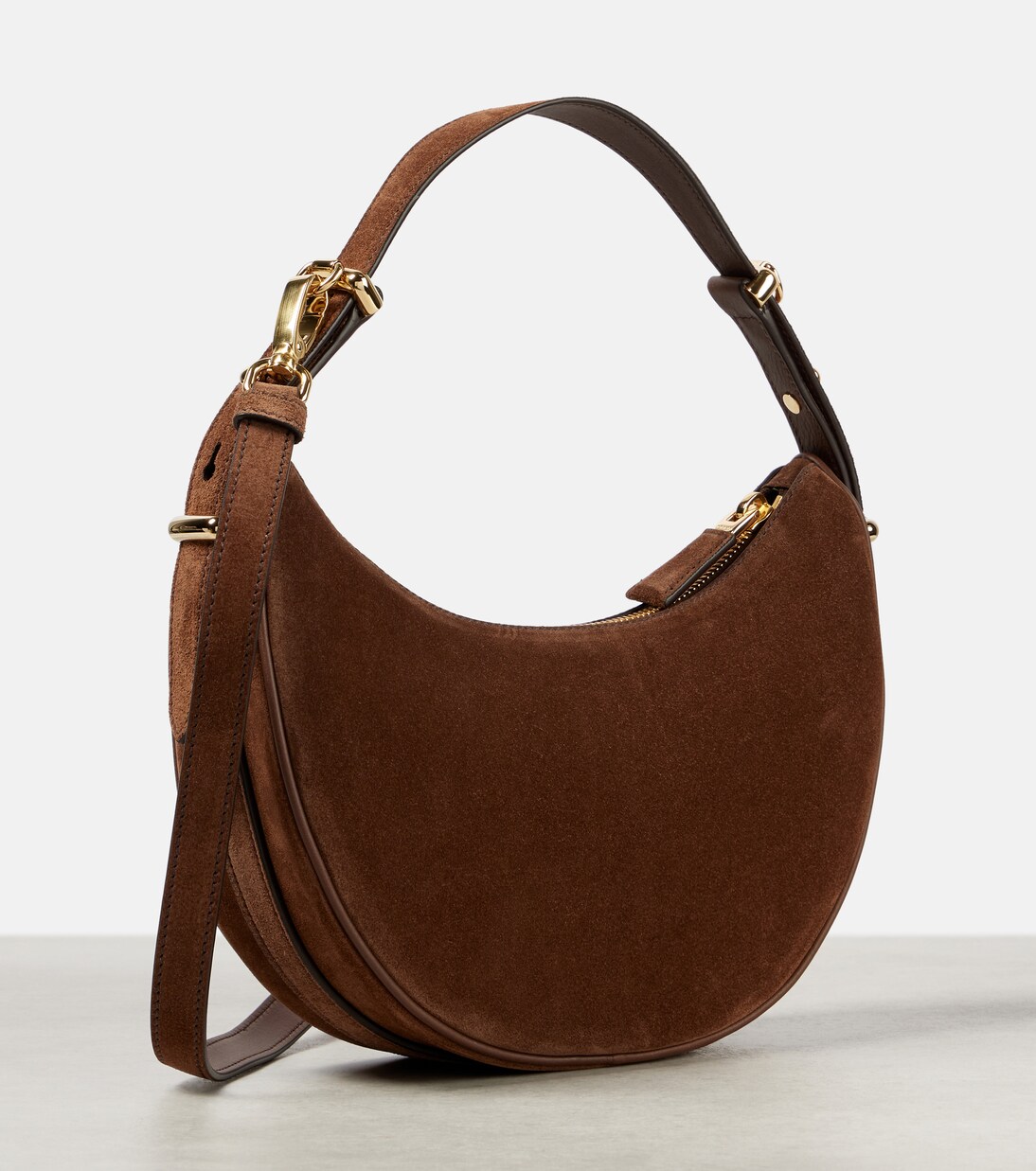 Borsa a spalla Arqué Small in suede | Prada
