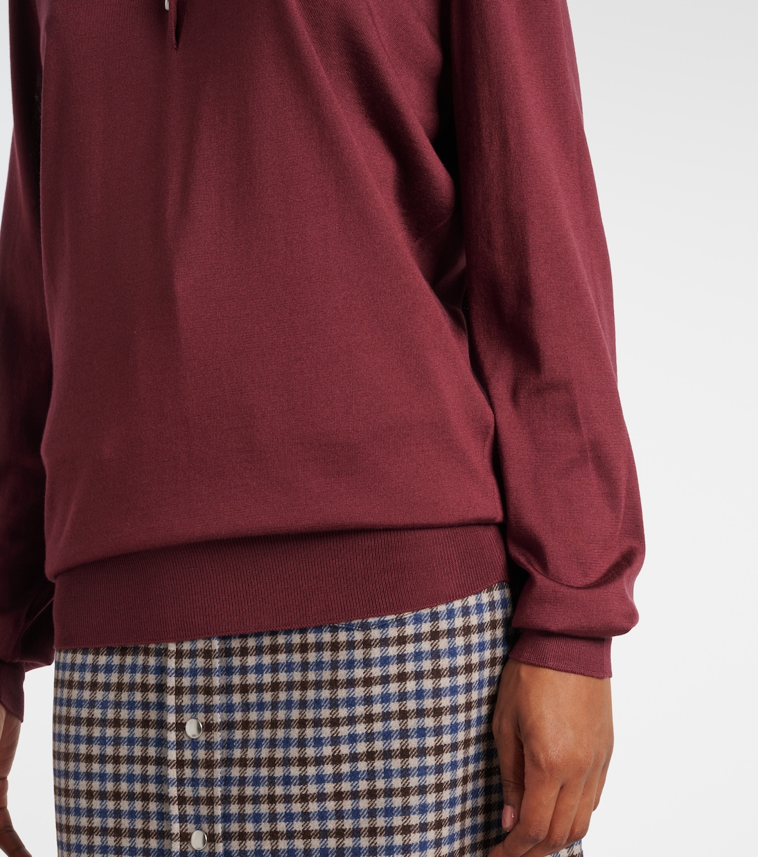 Polo in seta con logo | Prada