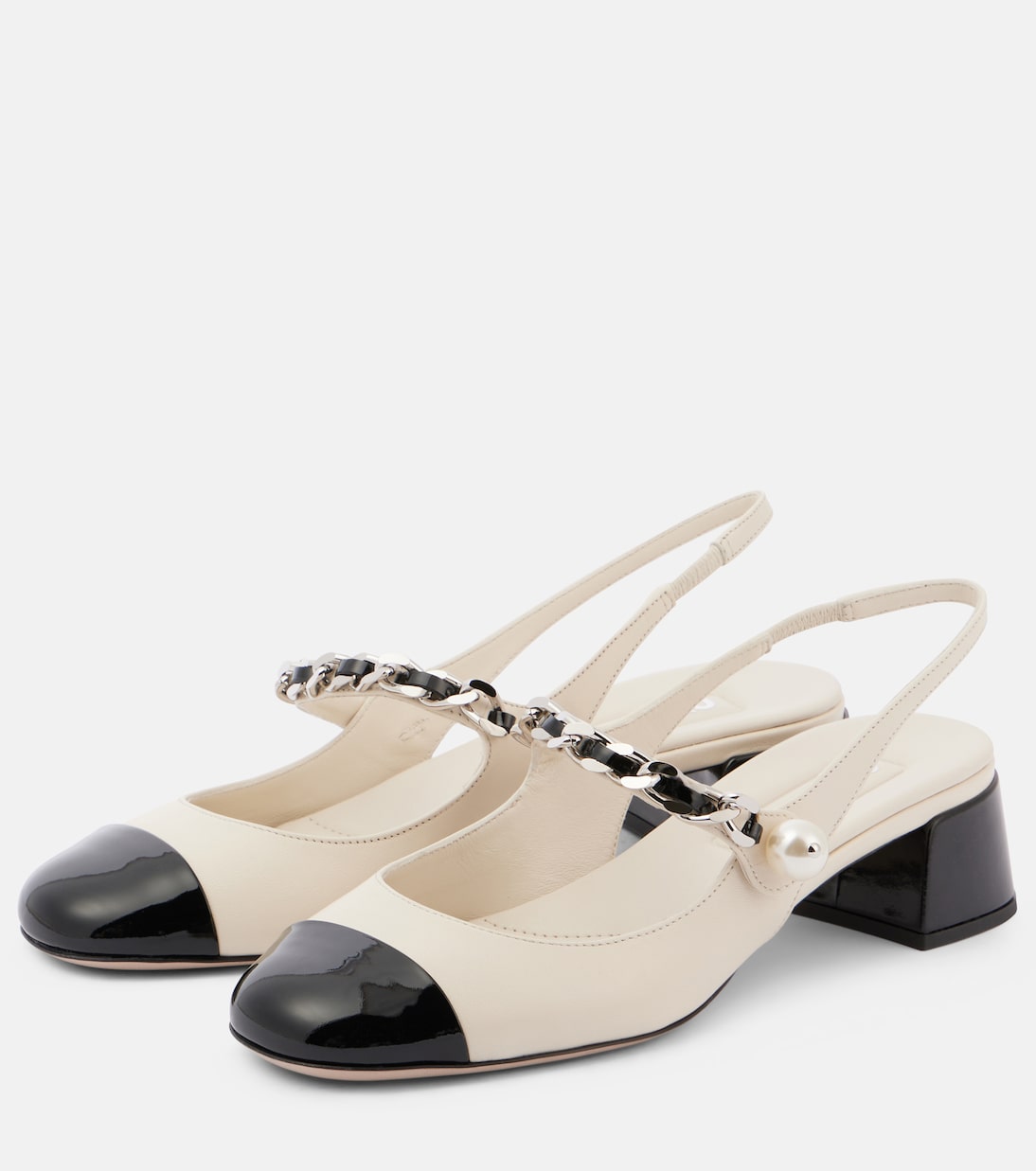 Verzierte Slingback-Pumps aus Leder | Miu Miu