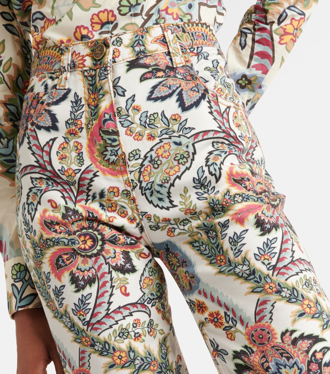 Bedruckte Mid-Rise Straight Jeans | Etro