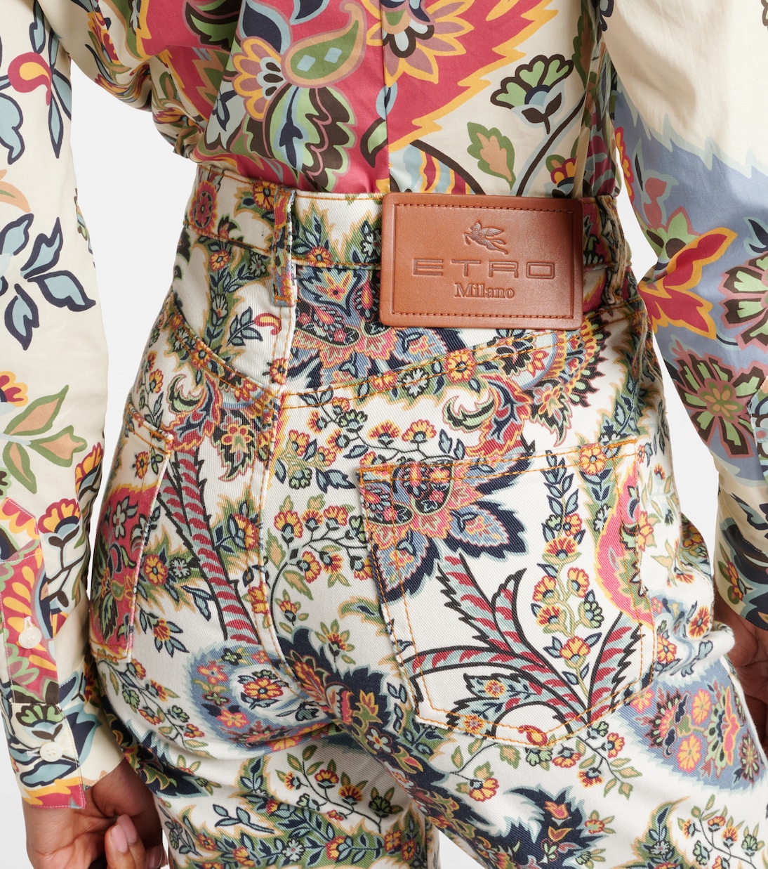 Bedruckte Mid-Rise Straight Jeans | Etro