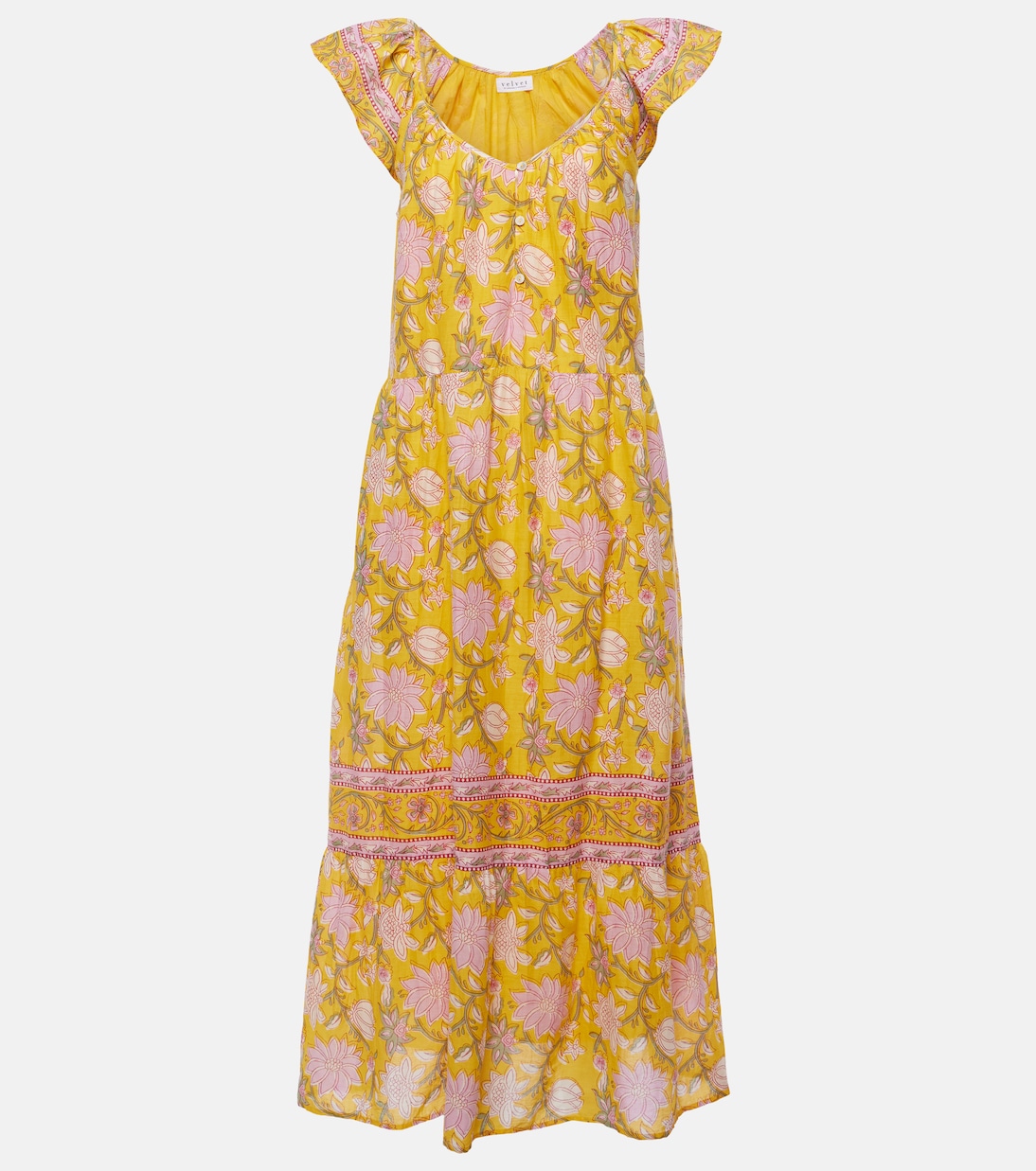 Bedrucktes Maxikleid Jazlyn aus Baumwolle | Velvet