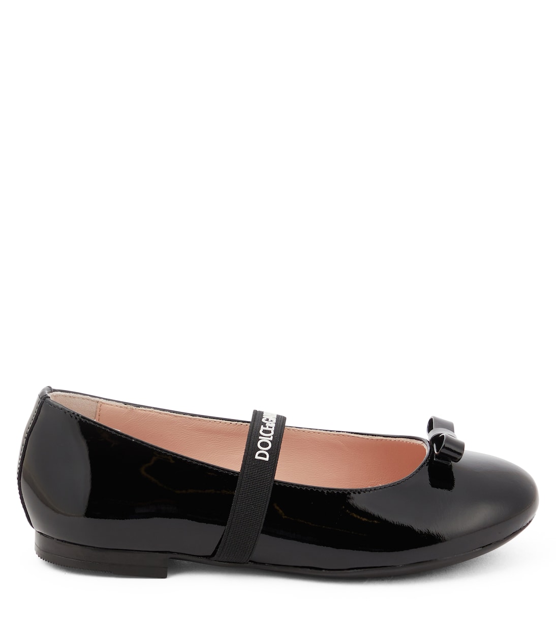Ballerine in vernice con fiocco e logo | Dolce&Gabbana Kids