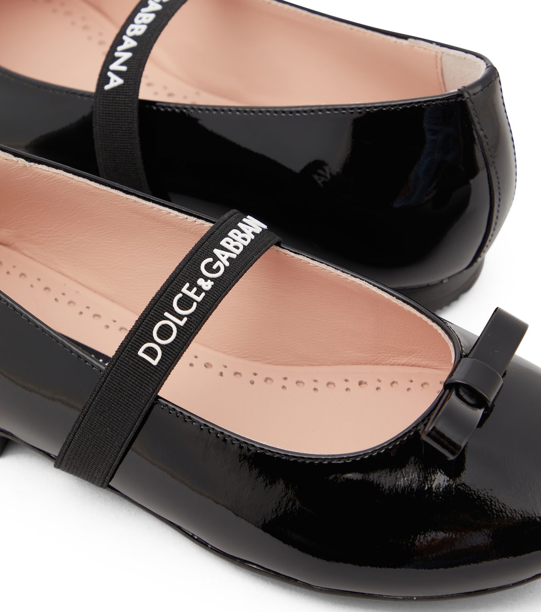 Ballerine in vernice con fiocco e logo | Dolce&Gabbana Kids