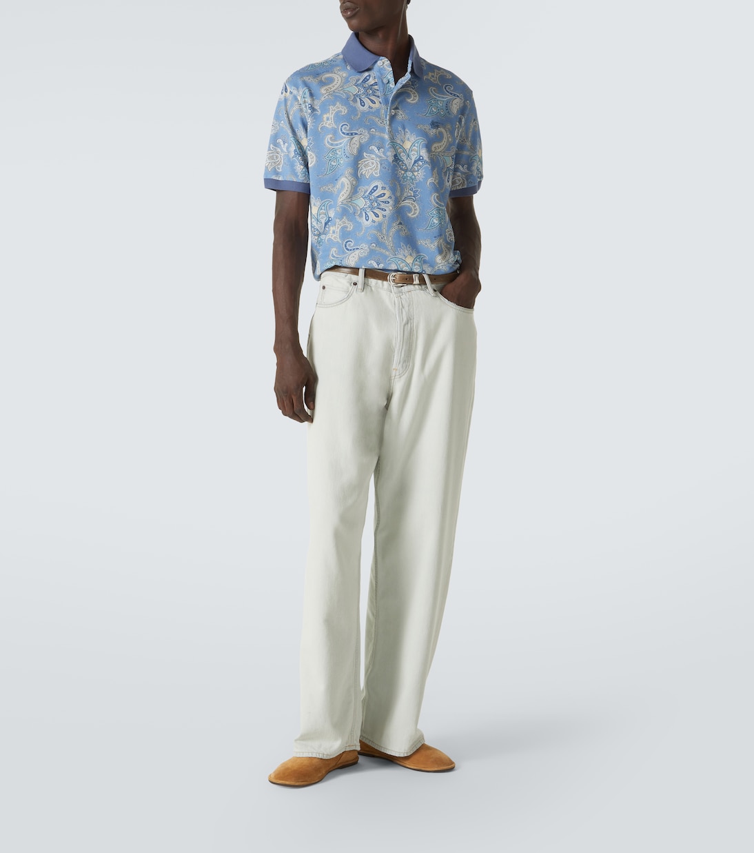 Polo de piqué de algodón con paisley | Etro