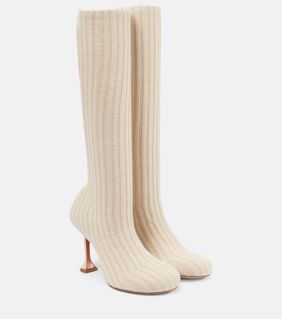 Bottes Veneda 95 en maille côtelée | Amina Muaddi