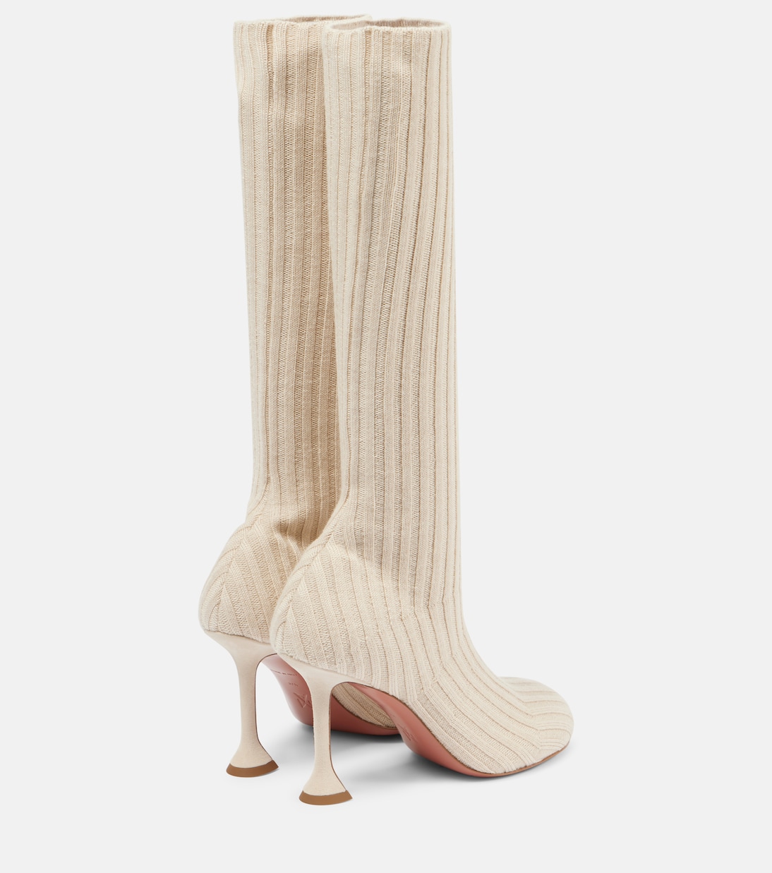 Bottes Veneda 95 en maille côtelée | Amina Muaddi