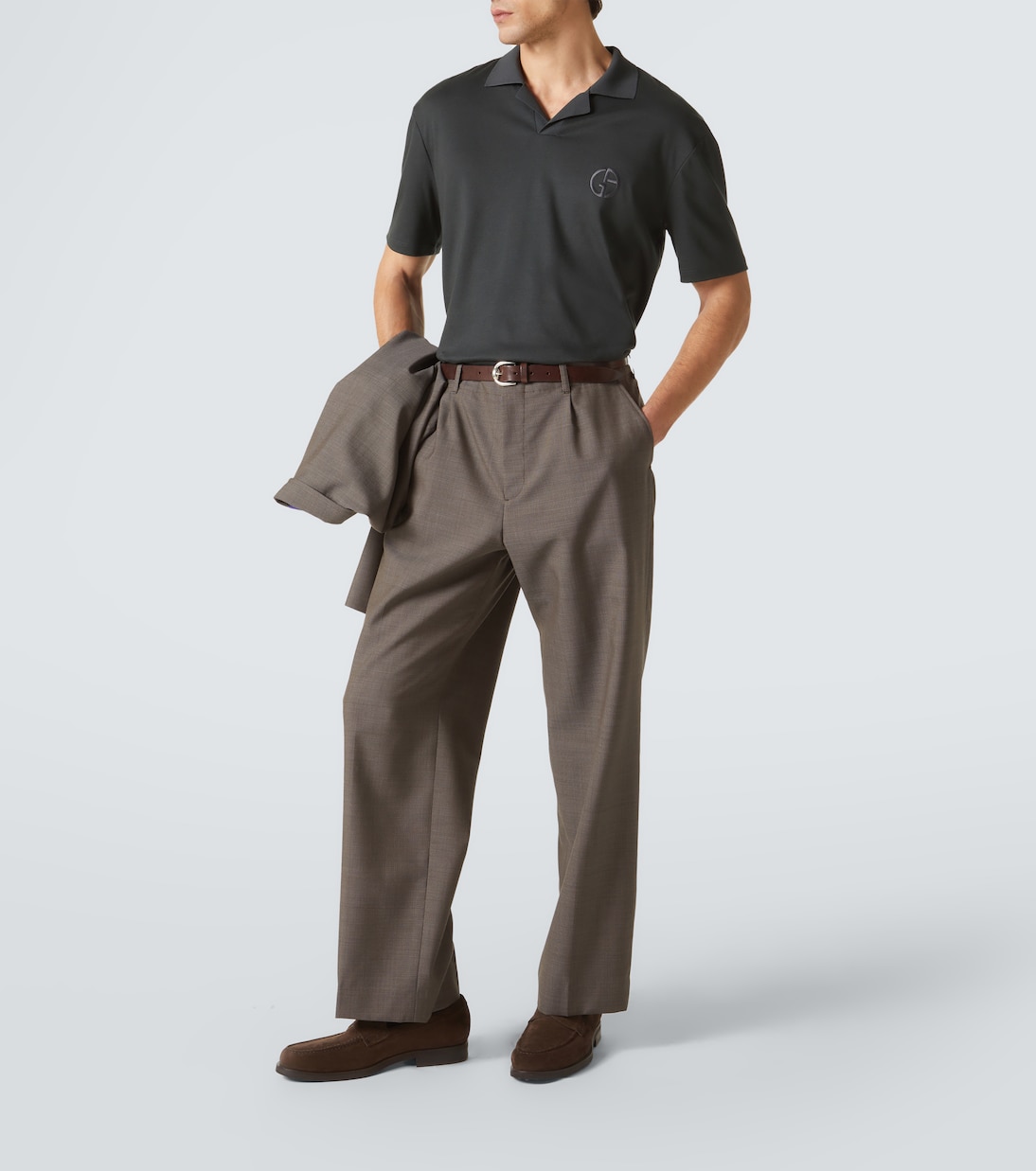 Polo de algodón y cachemir con logo | Giorgio Armani