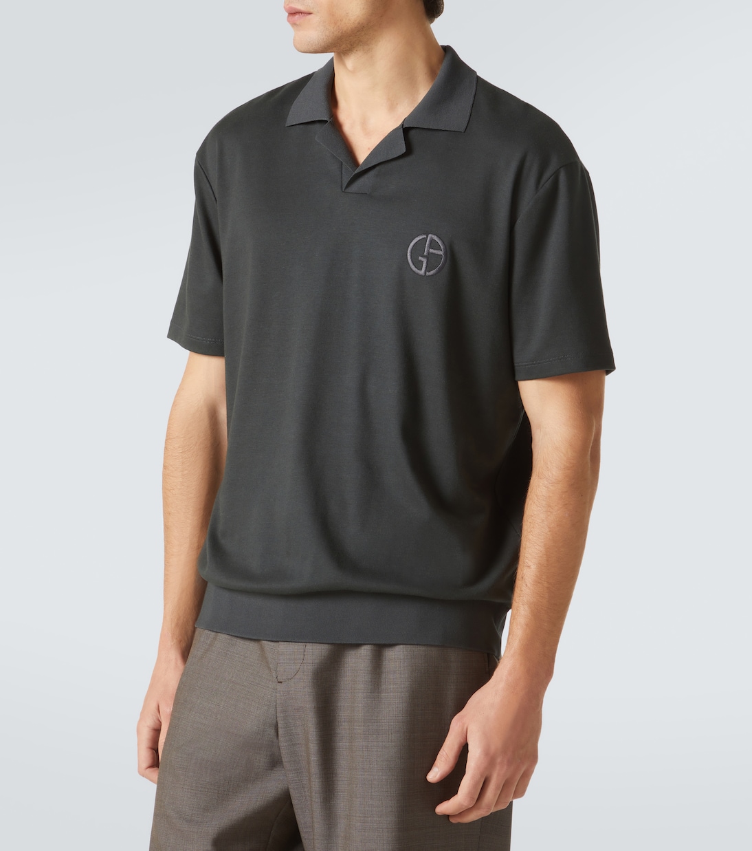Polo de algodón y cachemir con logo | Giorgio Armani