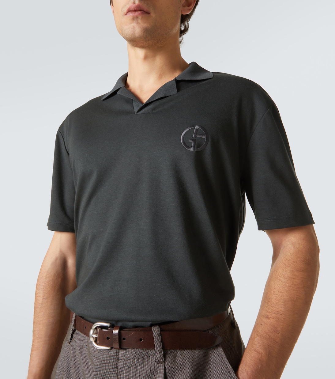 Polo de algodón y cachemir con logo | Giorgio Armani