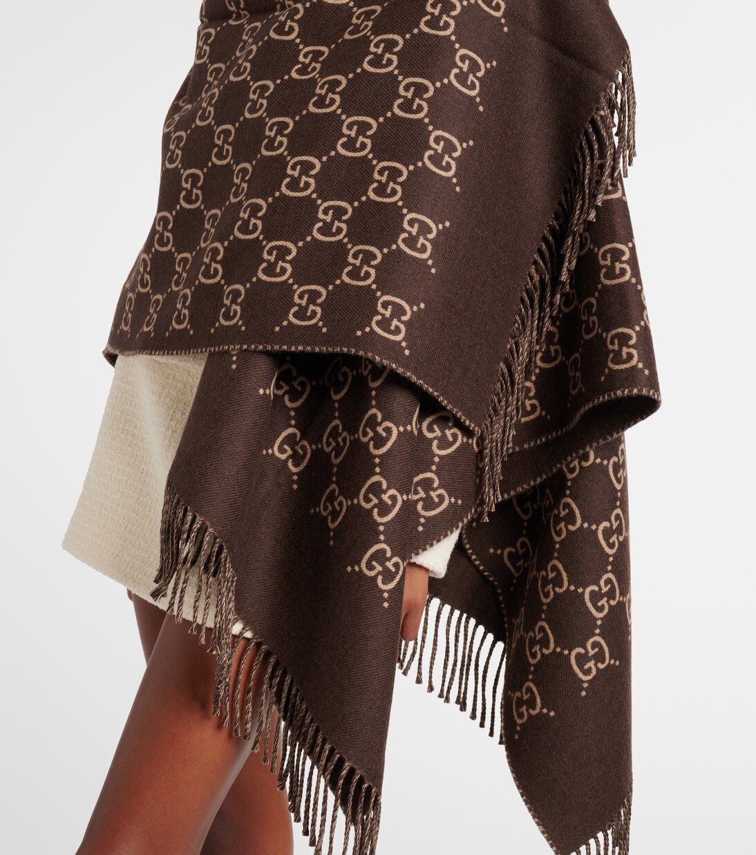 Scialle in jacquard di lana GG firmato GUCCI per uno stile giovane e ricercato