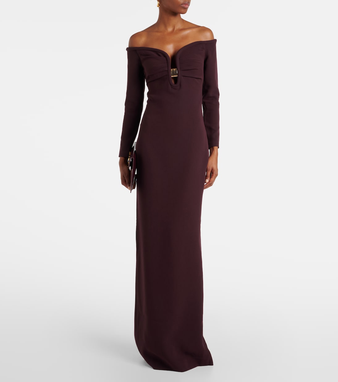 Abito lungo in cady con scollo bardot | Roland Mouret