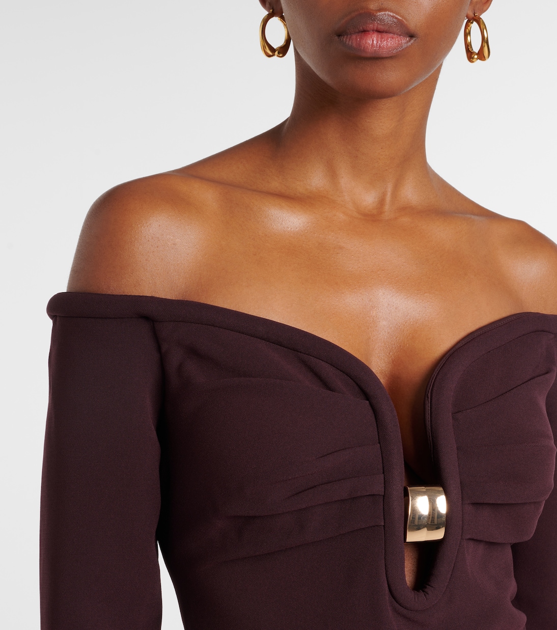 Abito lungo in cady con scollo bardot | Roland Mouret