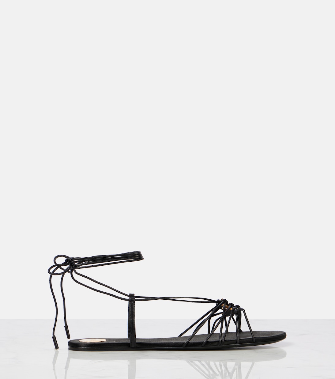 SAINT LAURENT Sandali in pelle Babylone con dettaglio Cassandre per uno stile giovane e audace
