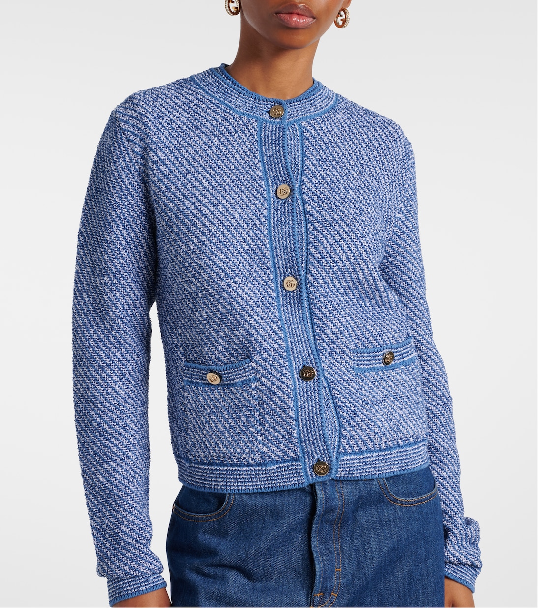 Cárdigan de mezcla de lana con GG | Gucci
