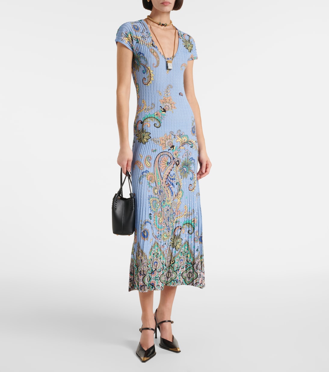 Printed cotton-blend midi dress | Etro