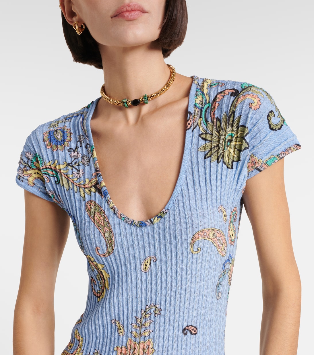 Printed cotton-blend midi dress | Etro