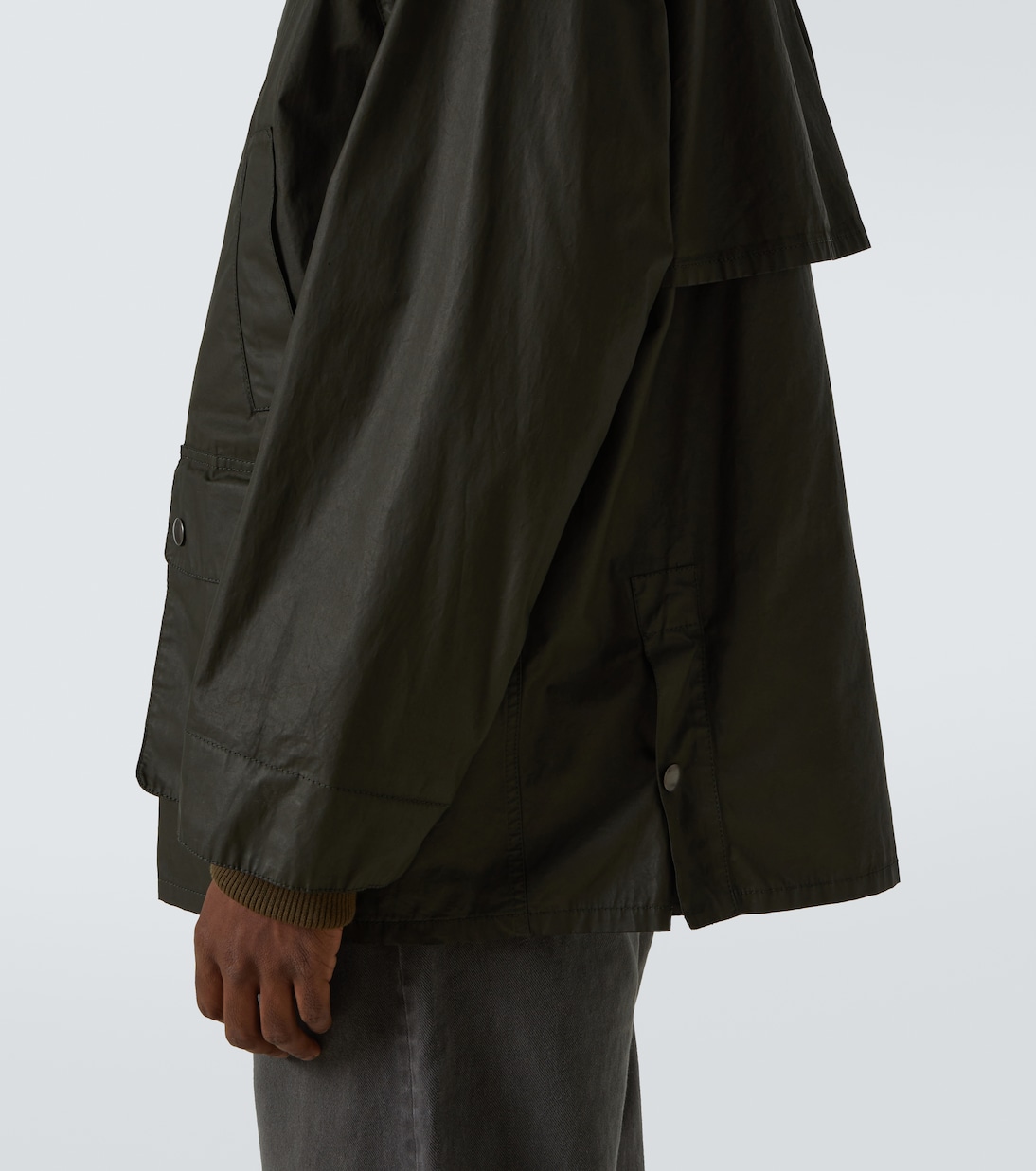 Corduroy-trimmed poplin field jacket | Miu Miu