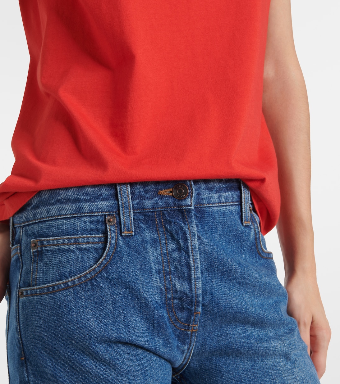 Jean slim Riaco à taille mi-haute | The Row