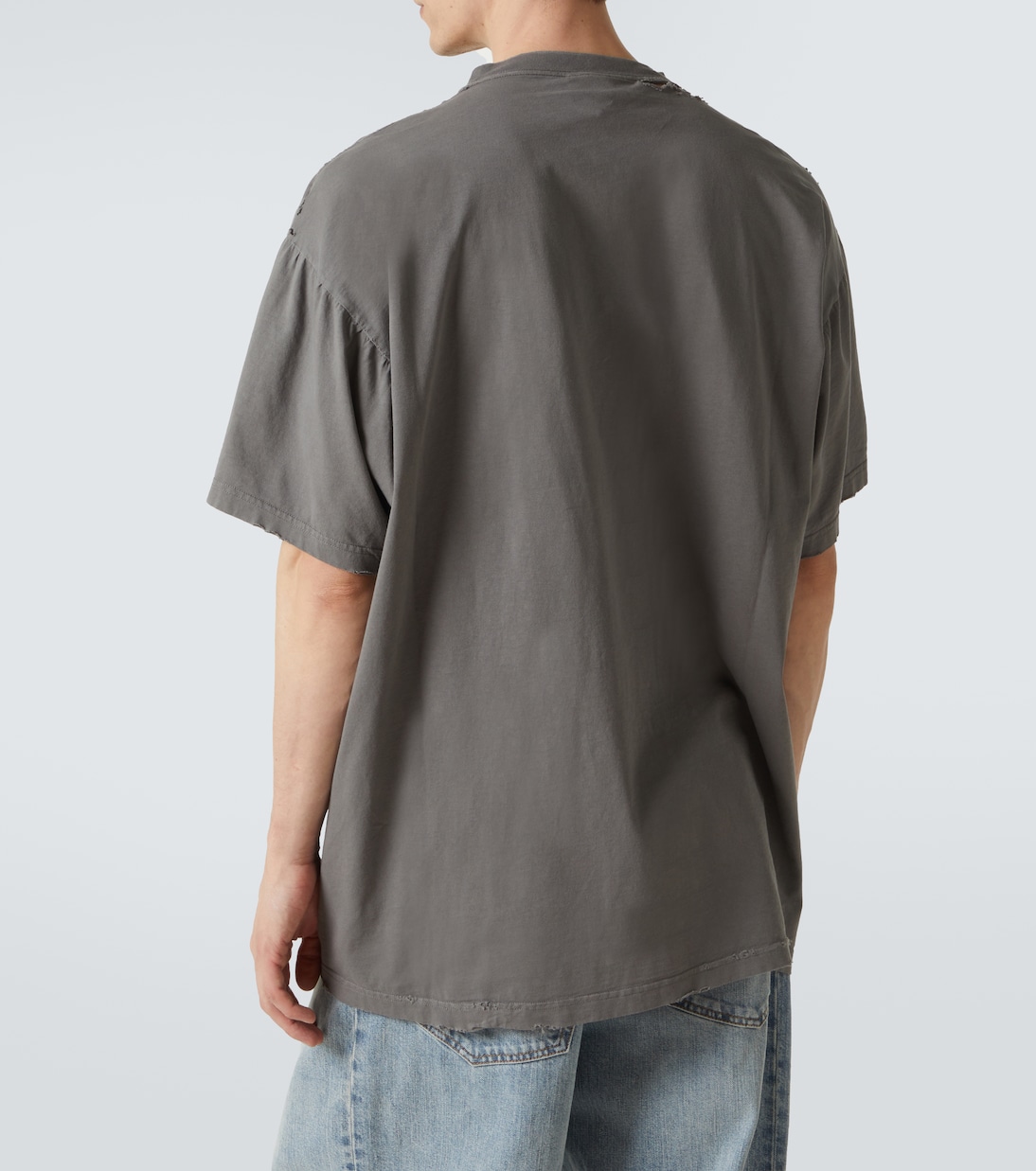 Camiseta en jersey de algodón con rotos | Balenciaga