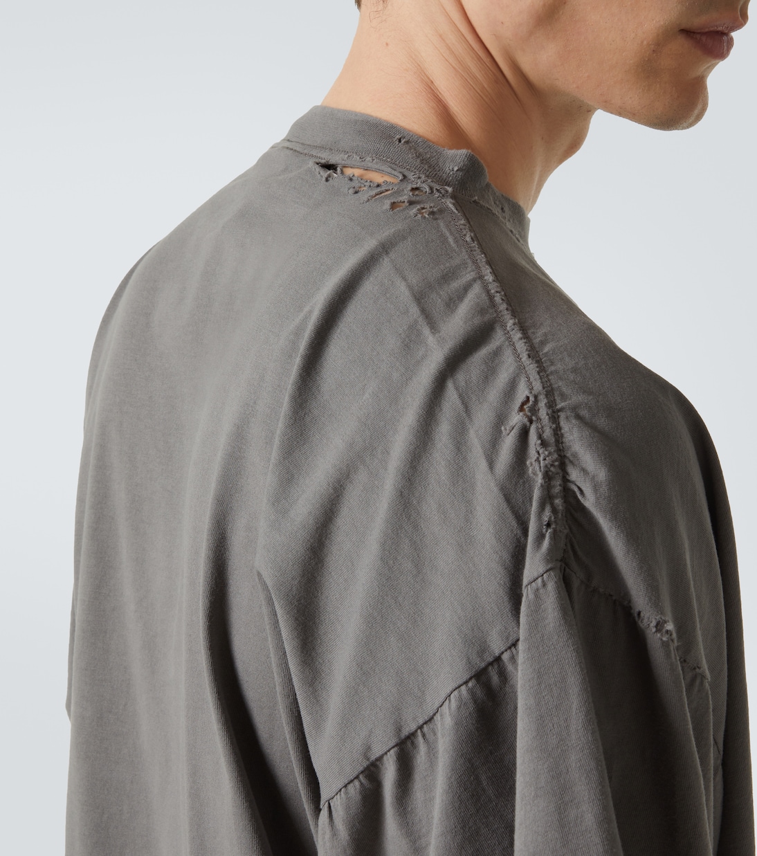 Camiseta en jersey de algodón con rotos | Balenciaga
